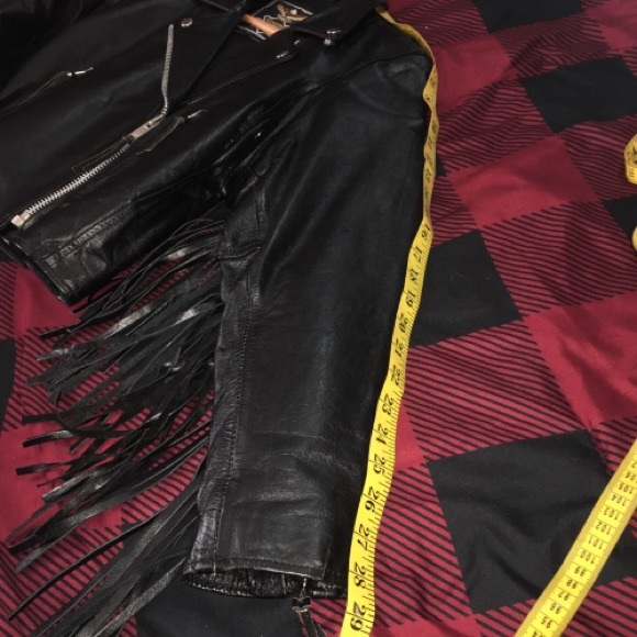 VINTAGE Genuine Leather Motorcycle Jacket Black Echtes Leder Womens Medium - Picture 15 of 16